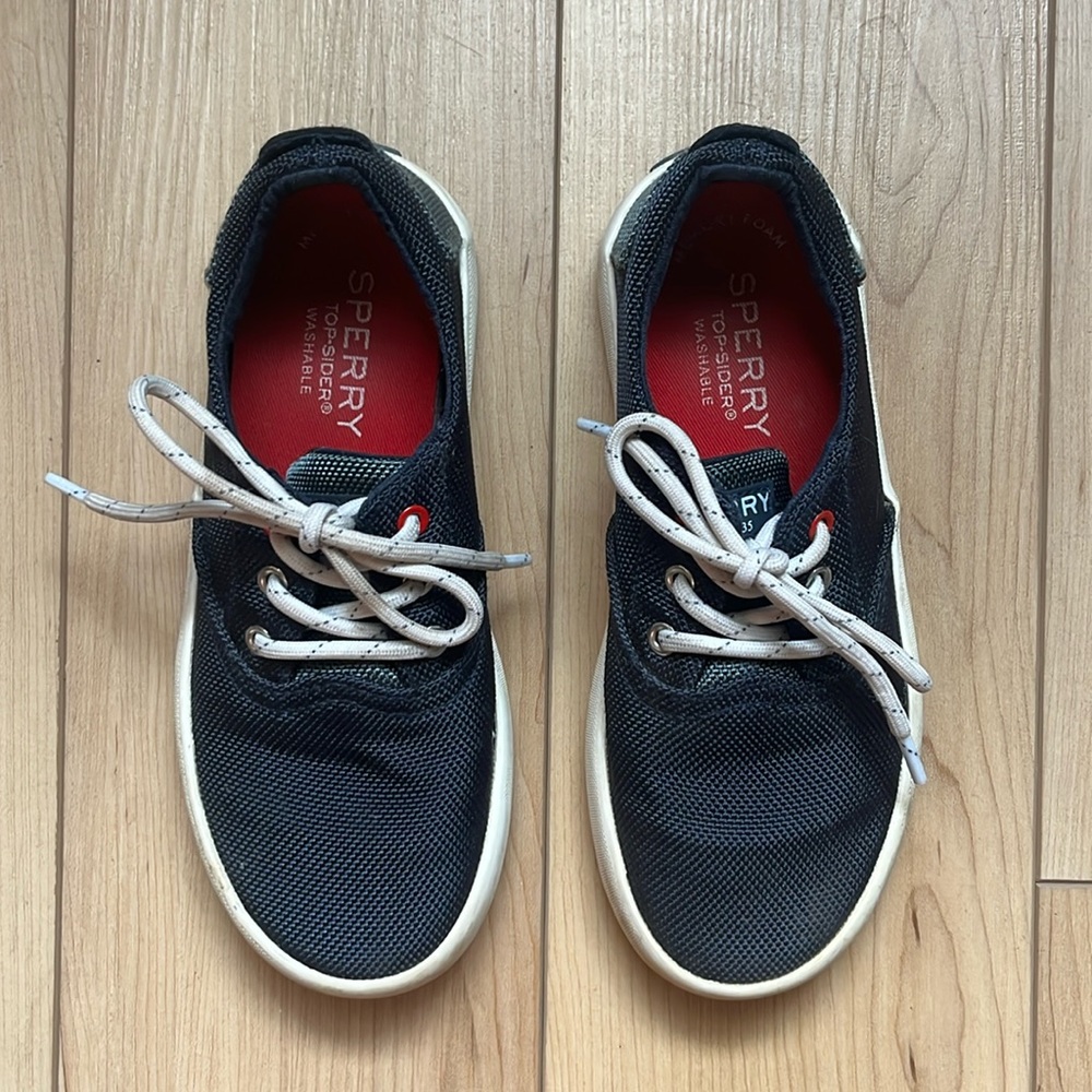Sperry Kids Navy Mesh Sneakers with White Trim